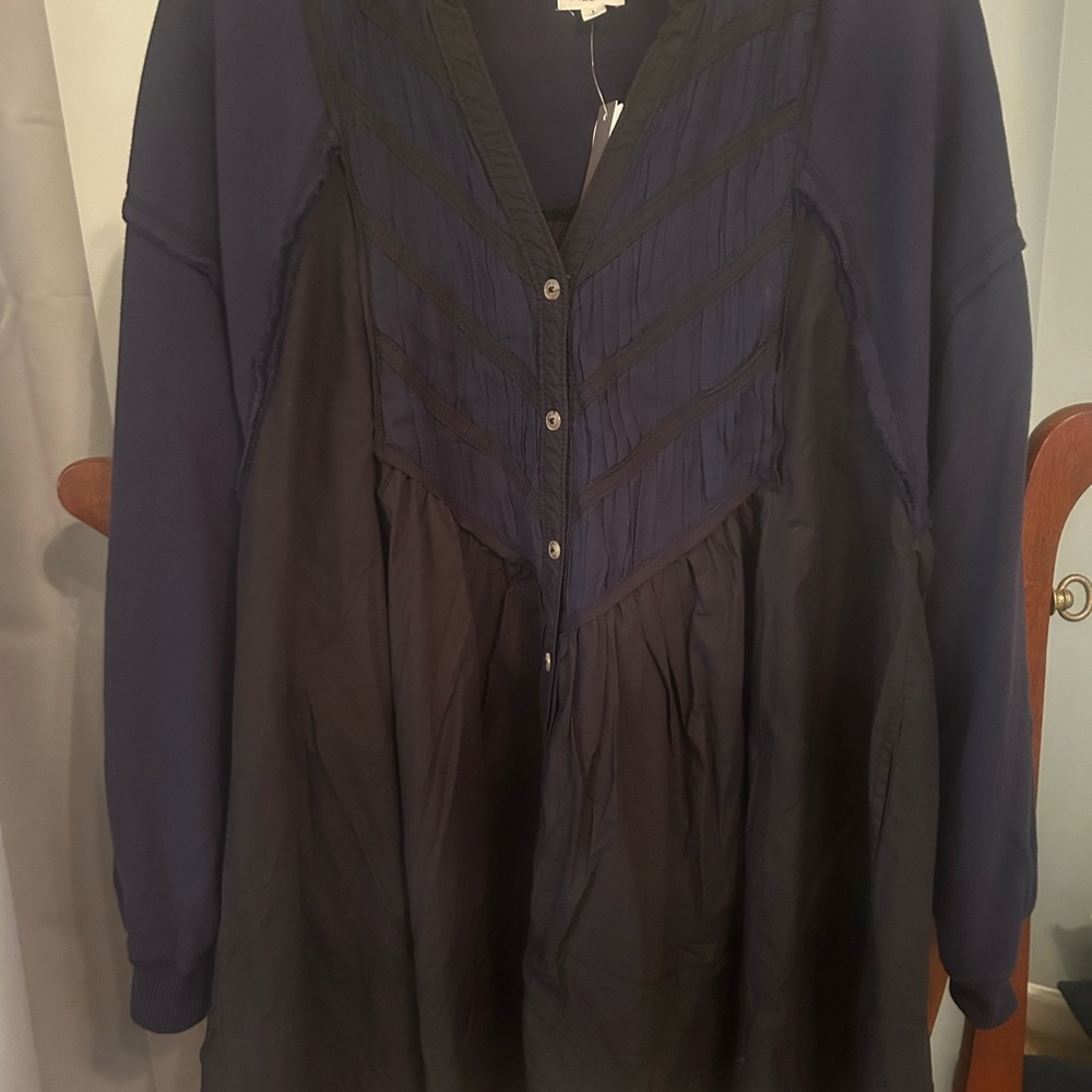 Anthropologie Black and Navy mini dress